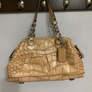 Coach Ashley Croc Embossed Shoulder Purse